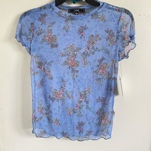 Mesh floral crop top